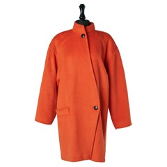 Cappotto doppiopetto in pelliccia sintetica arancione Genny