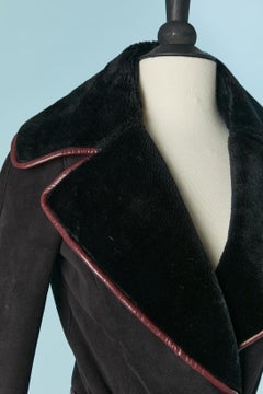 Double-breasted Faux-Sherling coat with belt BALMAIN