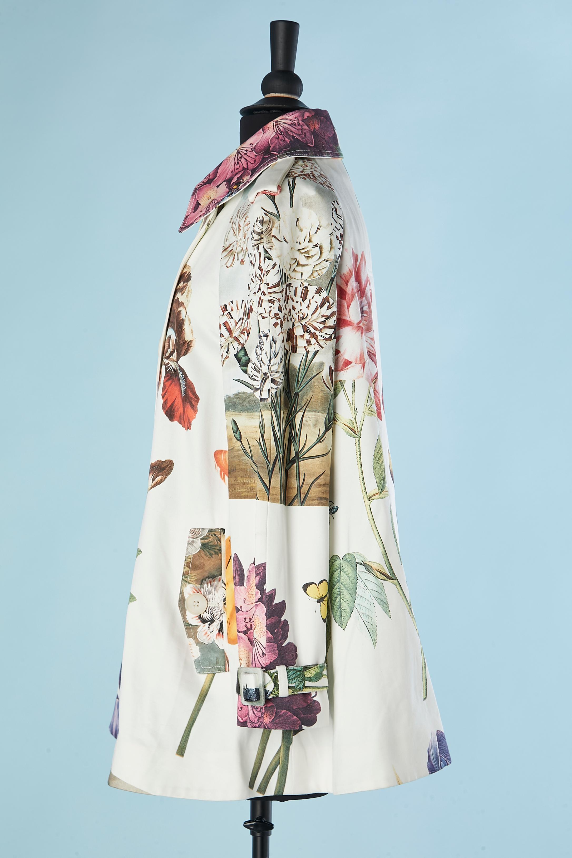 Women's Double- breasted flared jacket with flowers printed Stella McCartney 