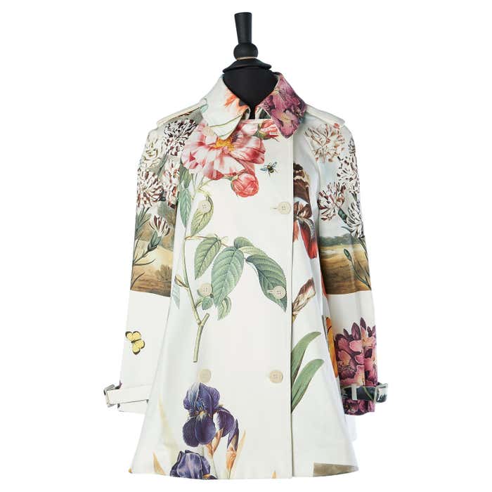 Double- breasted flared jacket with flowers printed Stella McCartney ...