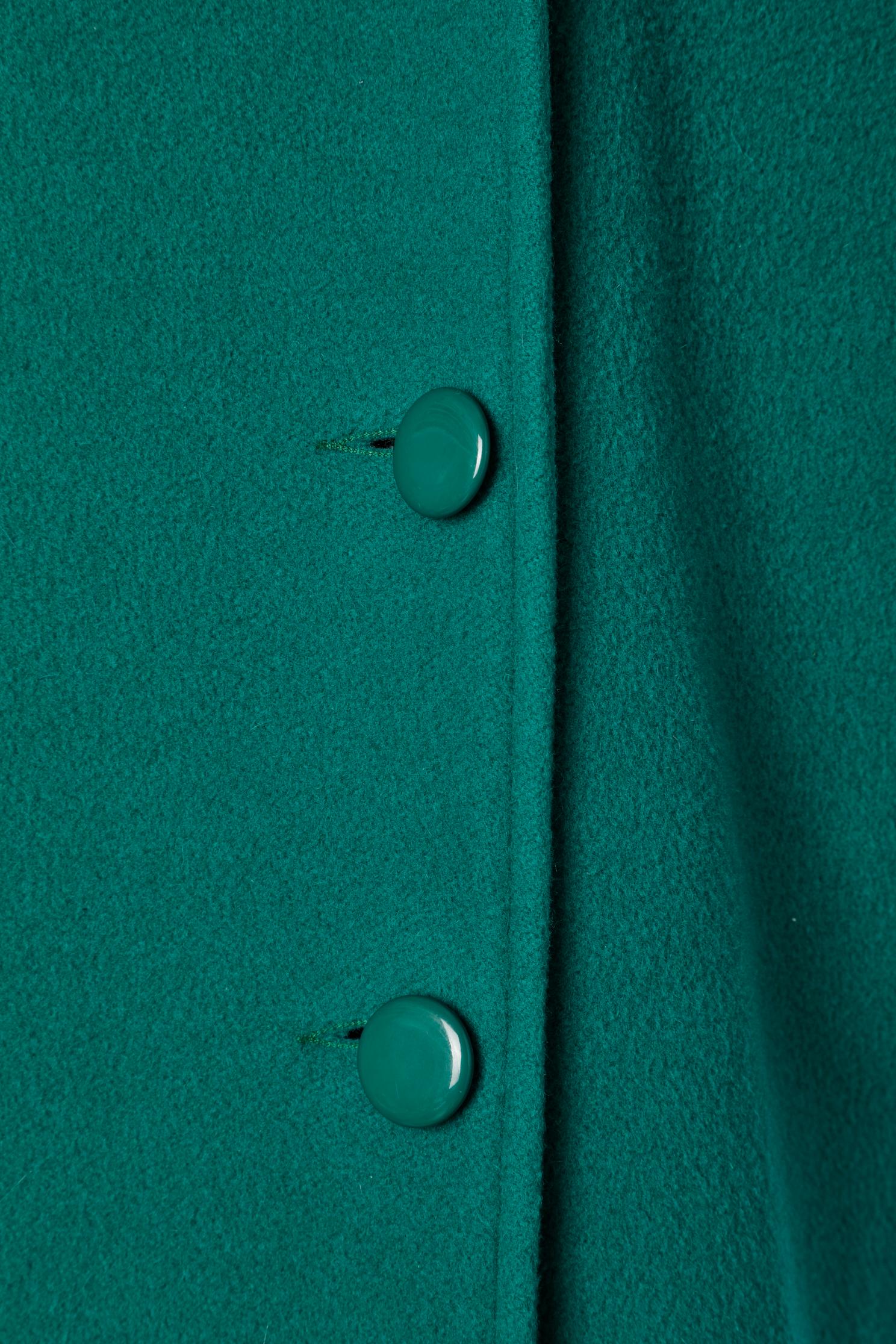 Green Double-breasted green wool coat Pierre Cardin 