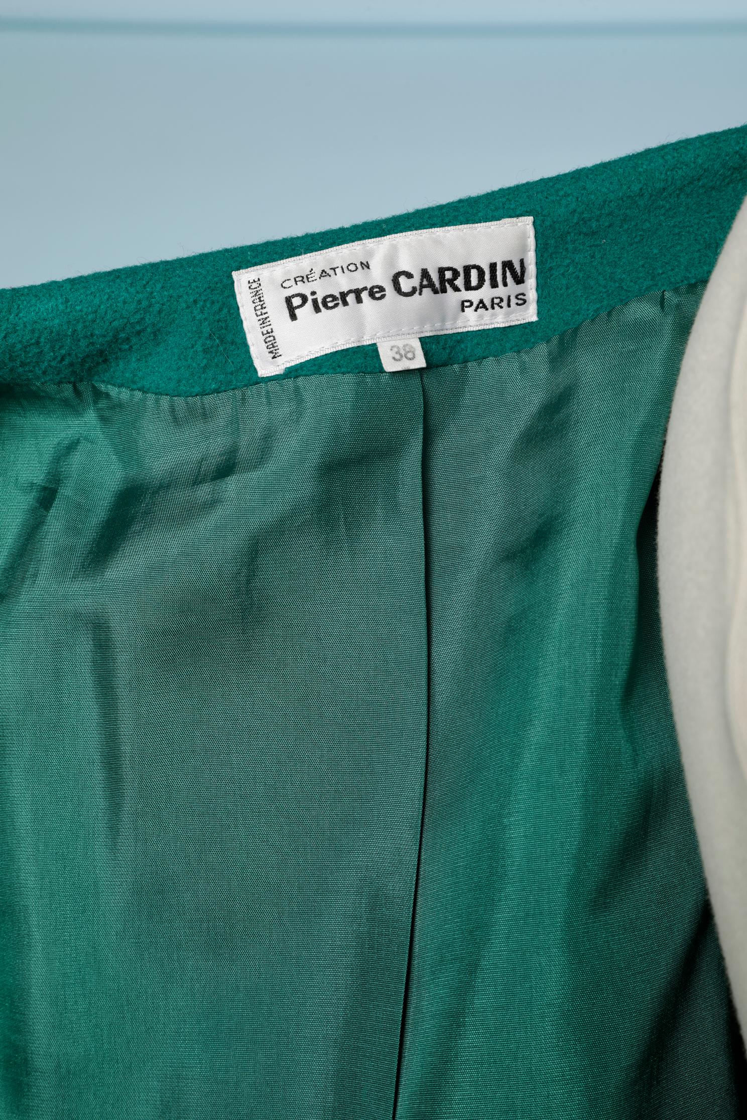 Double-breasted green wool coat Pierre Cardin  1