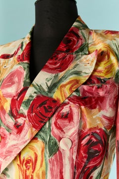 Chaqueta cruzada con estampado floral de Jean Paul Gaultier