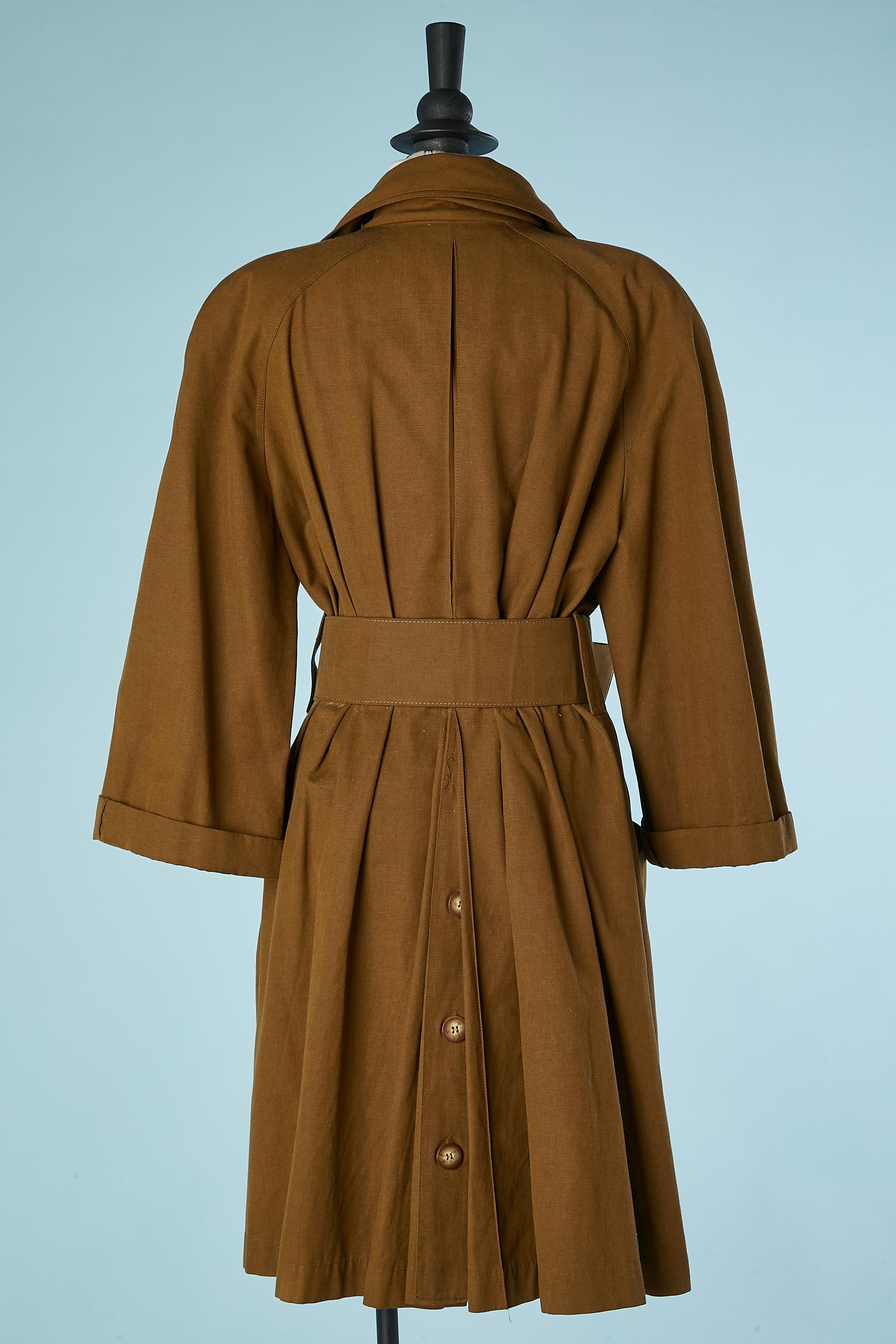 Double-breasted kaki trench-coat with belt Christian Lacroix Prêt à Porter  1