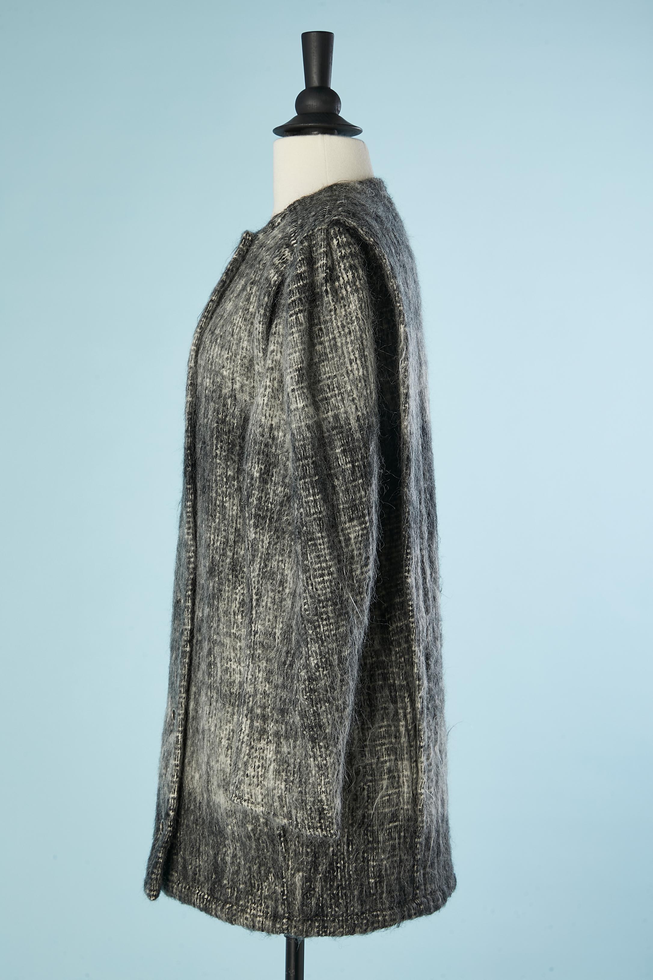 Veste en mohair à double boutonnage avec motif à carreaux Emanuel Ungaro Circa 1980's État moyen - En vente à Saint-Ouen-Sur-Seine, FR