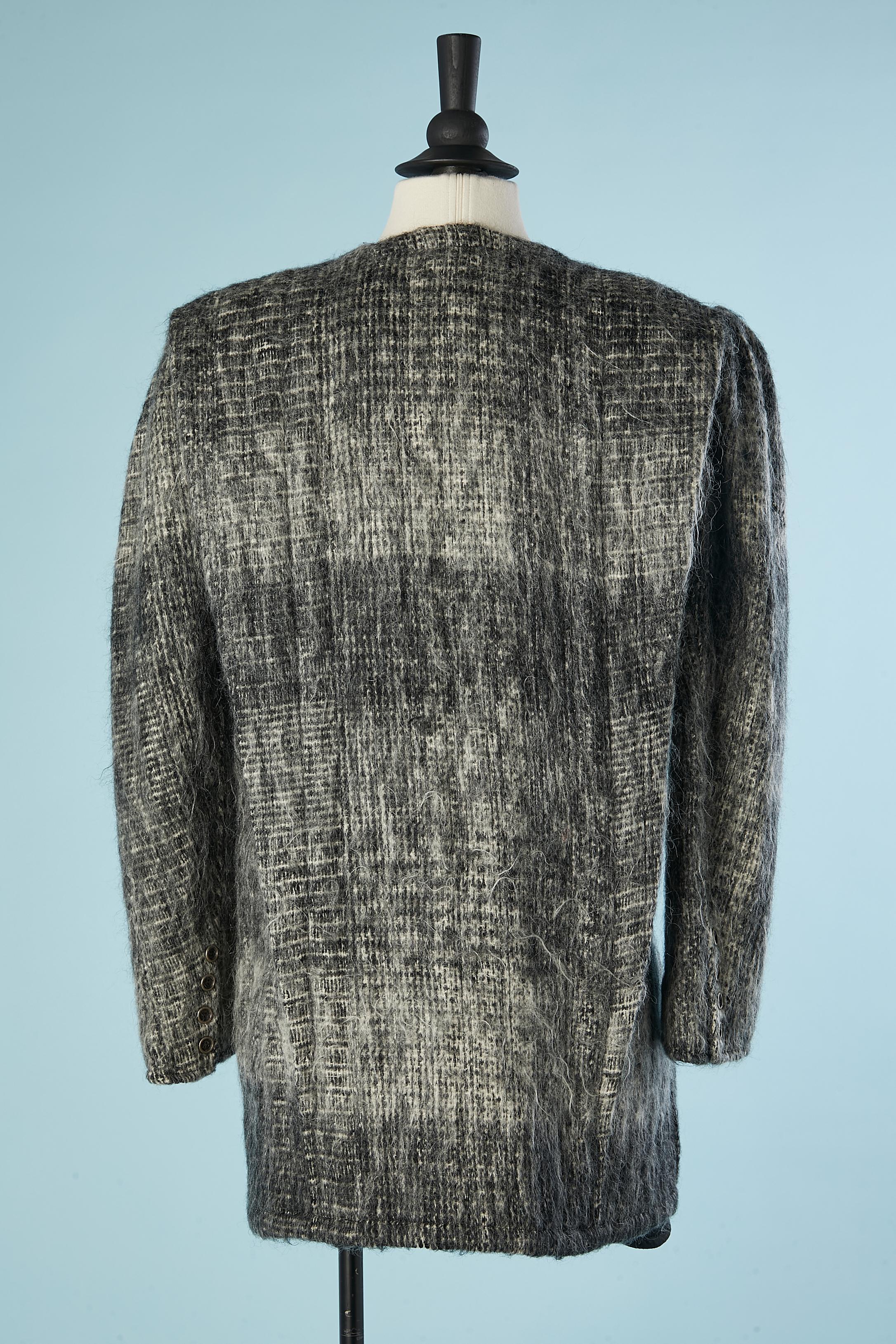 Veste en mohair à double boutonnage avec motif à carreaux Emanuel Ungaro Circa 1980's Pour femmes en vente
