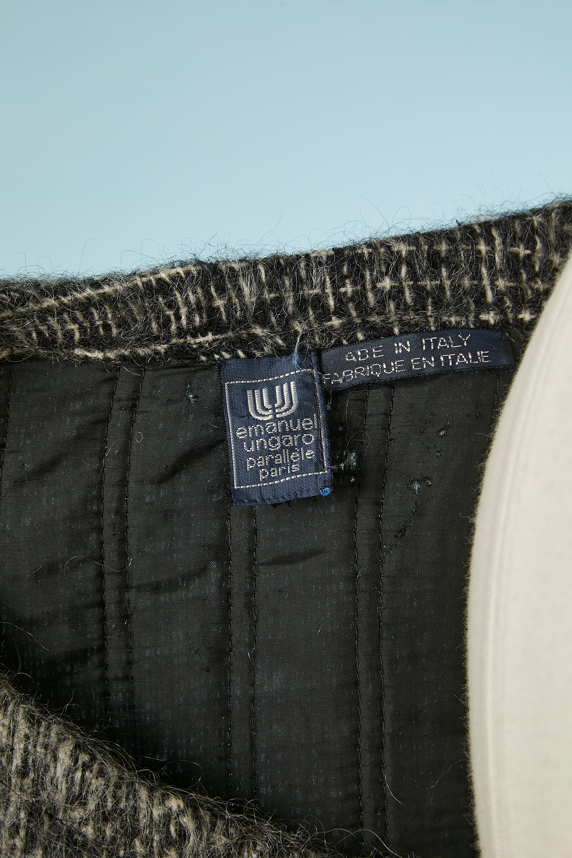 Veste en mohair à double boutonnage avec motif à carreaux Emanuel Ungaro Circa 1980's en vente 3