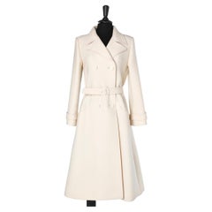 Double-breasted off-white coat Valentino 