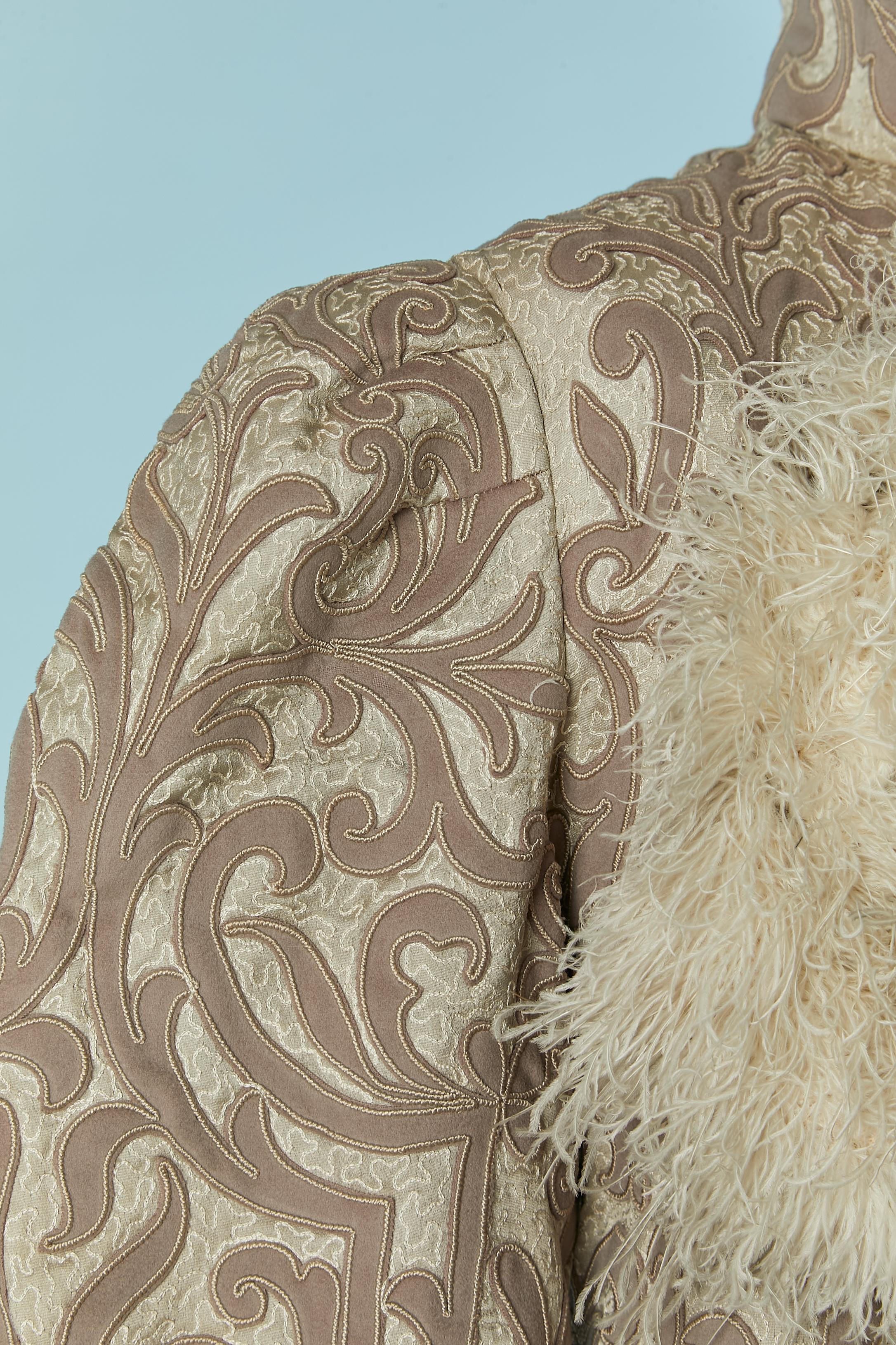 Double breasted Opera coat with wool cut-work appliqué Circa 1910 For Sale 1