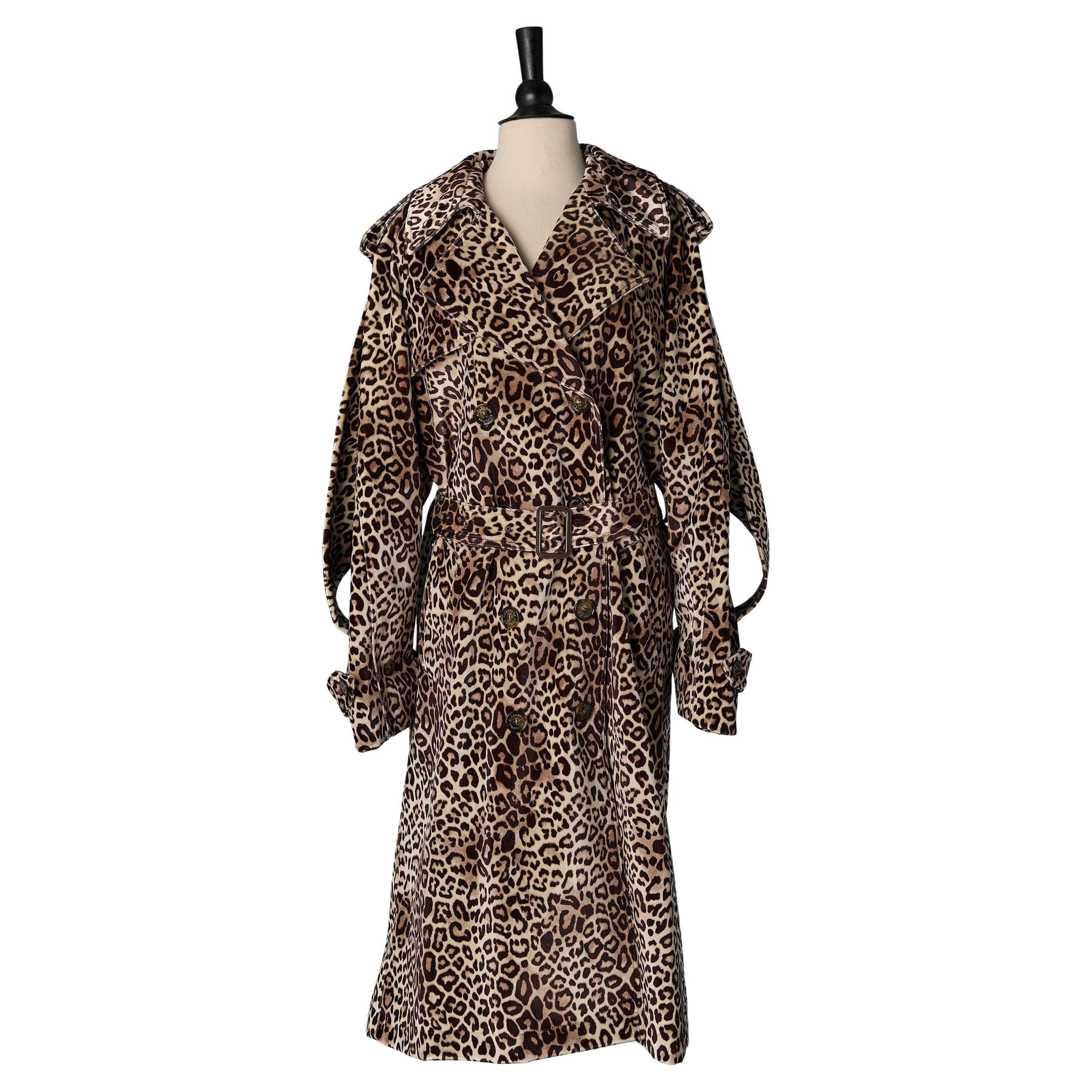 Double breasted oversize coat with animal pattern ALEXANDRE VAUTHIER For Sale