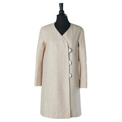 Cappotto doppiopetto in tweed rosa pallido Chanel