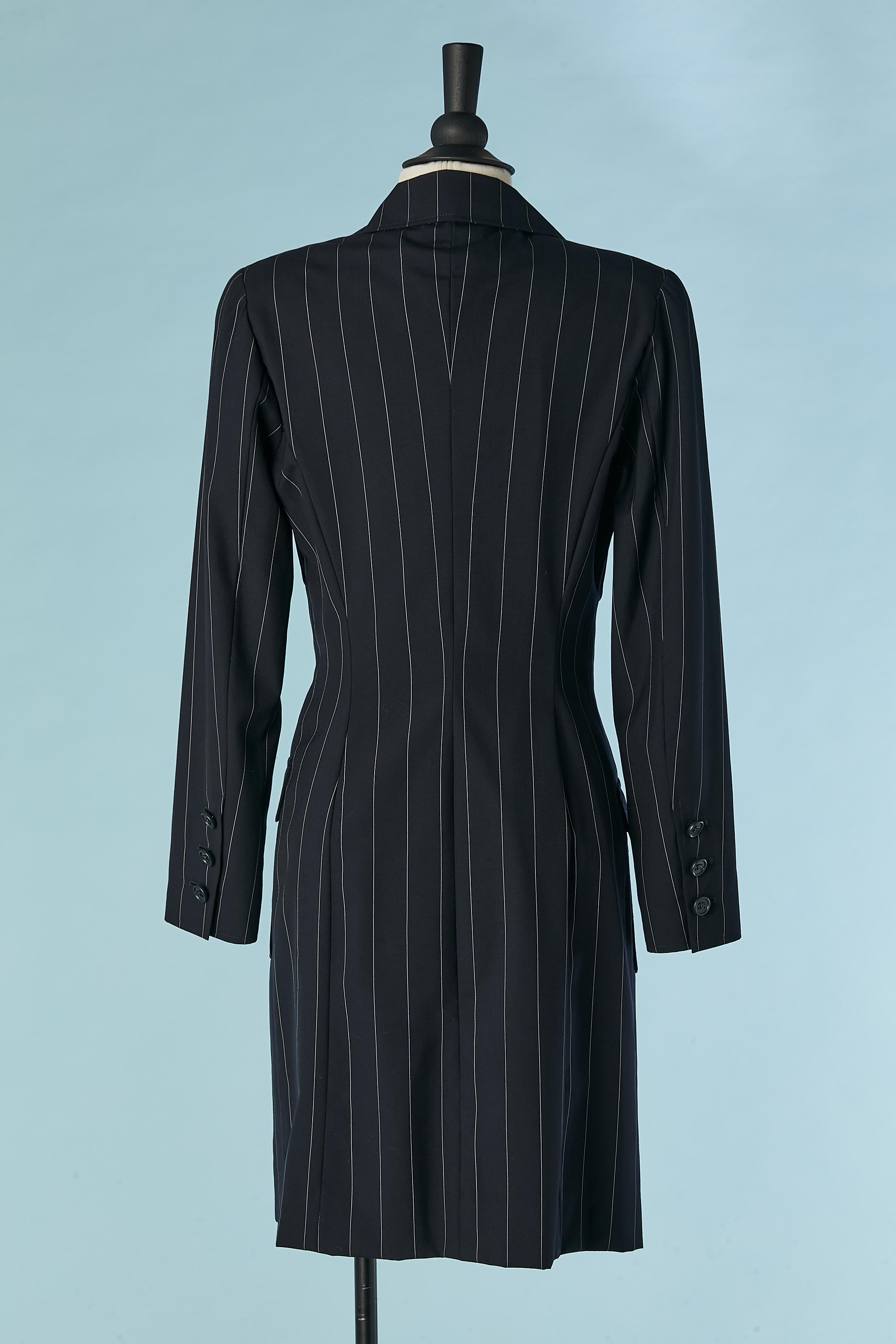 Double-breasted pinstriped dress Chanel Boutique SS 1997 For Sale 3
