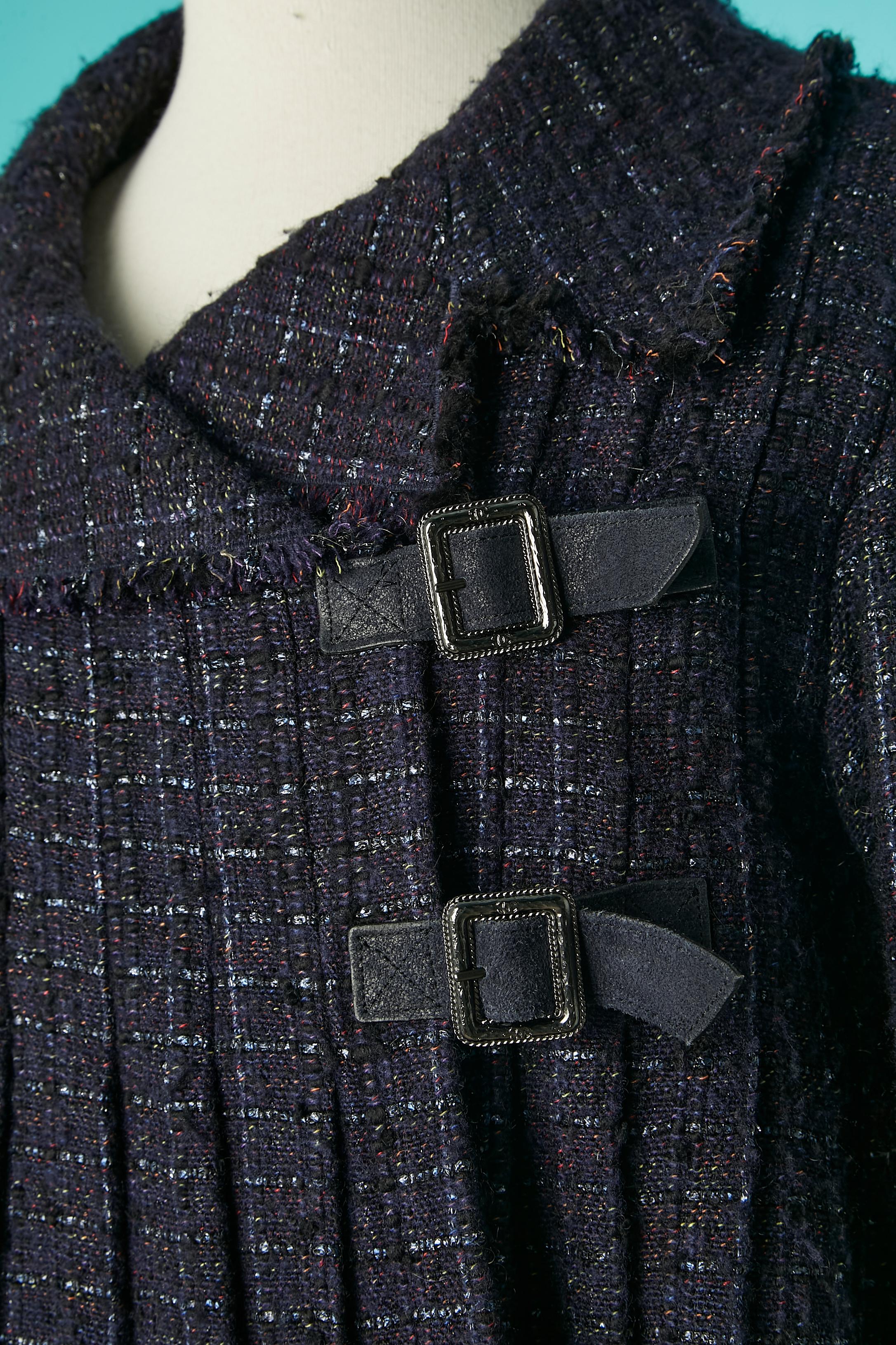 Double breasted pleated tweed jacket with buckle closure Chanel Métiers d'Art  In Excellent Condition For Sale In Saint-Ouen-Sur-Seine, FR