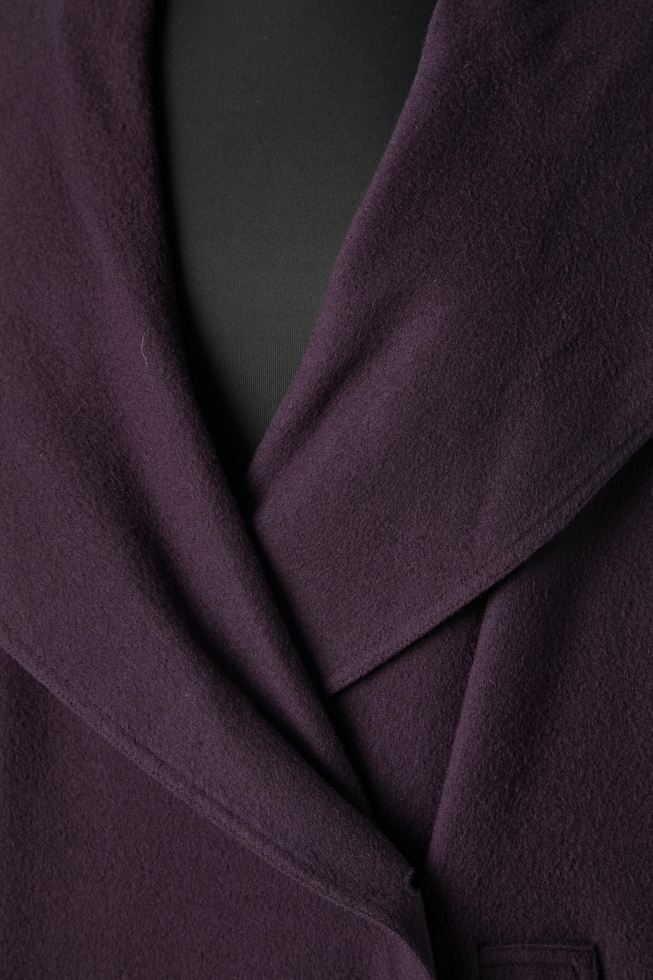 Double-breasted purple wool coat with cape on the back Chloé  In Excellent Condition In Saint-Ouen-Sur-Seine, FR