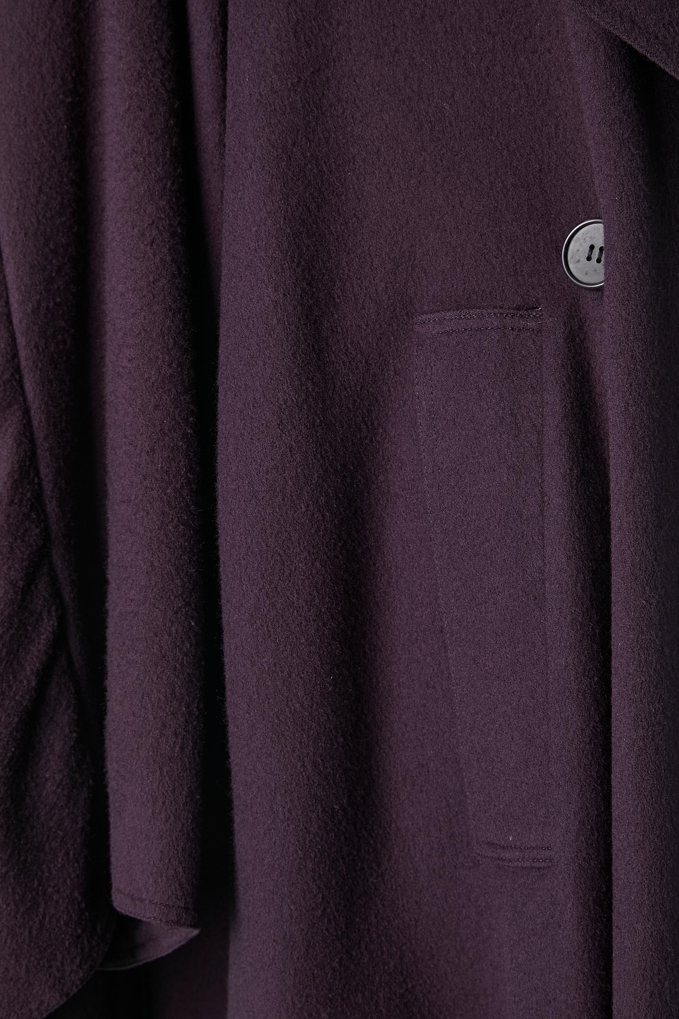 Women's Double-breasted purple wool coat with cape on the back Chloé 
