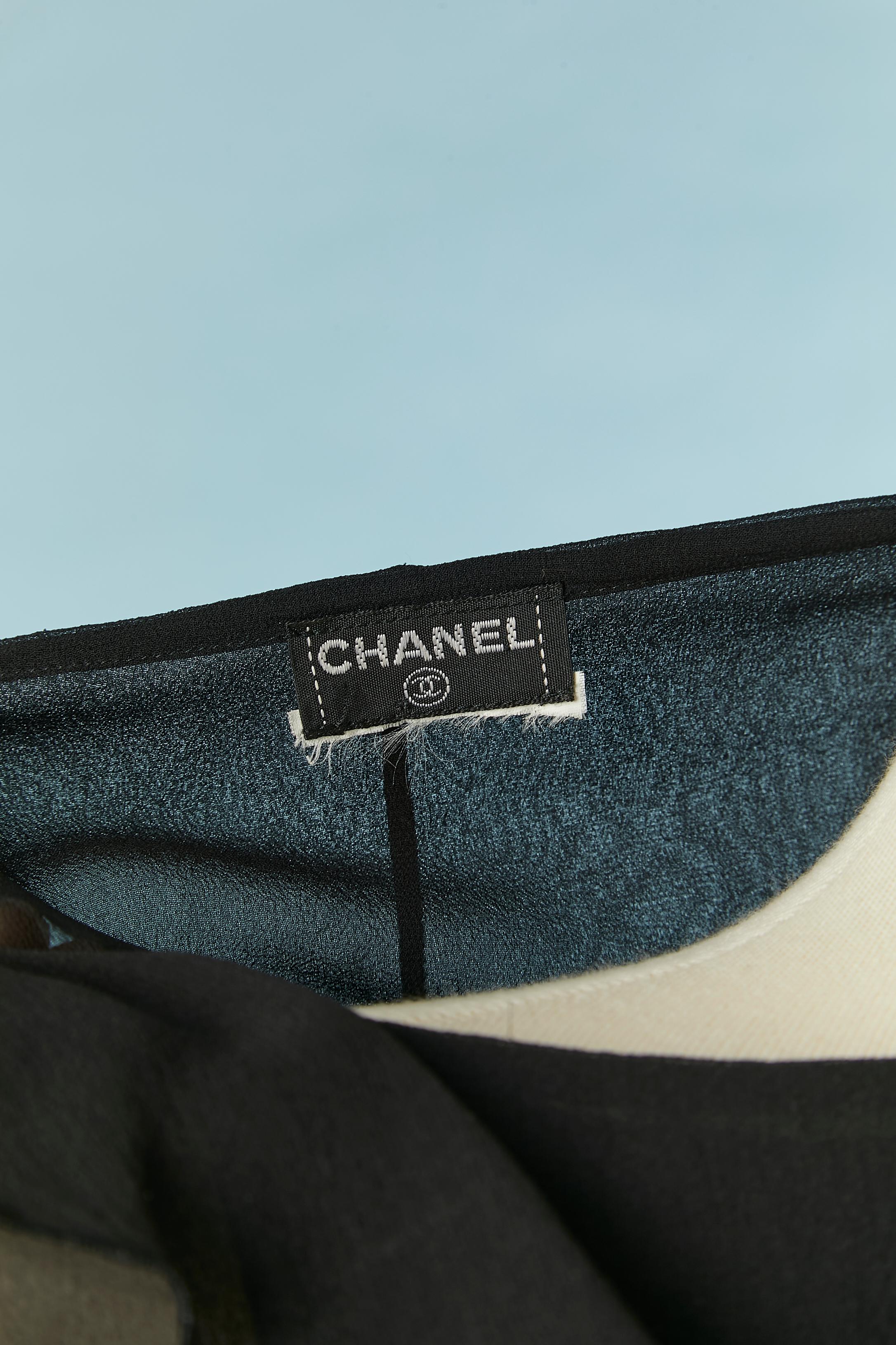 Double-breasted silk chiffon shirt with ruffle on the collar and cuff CHANEL For Sale 3