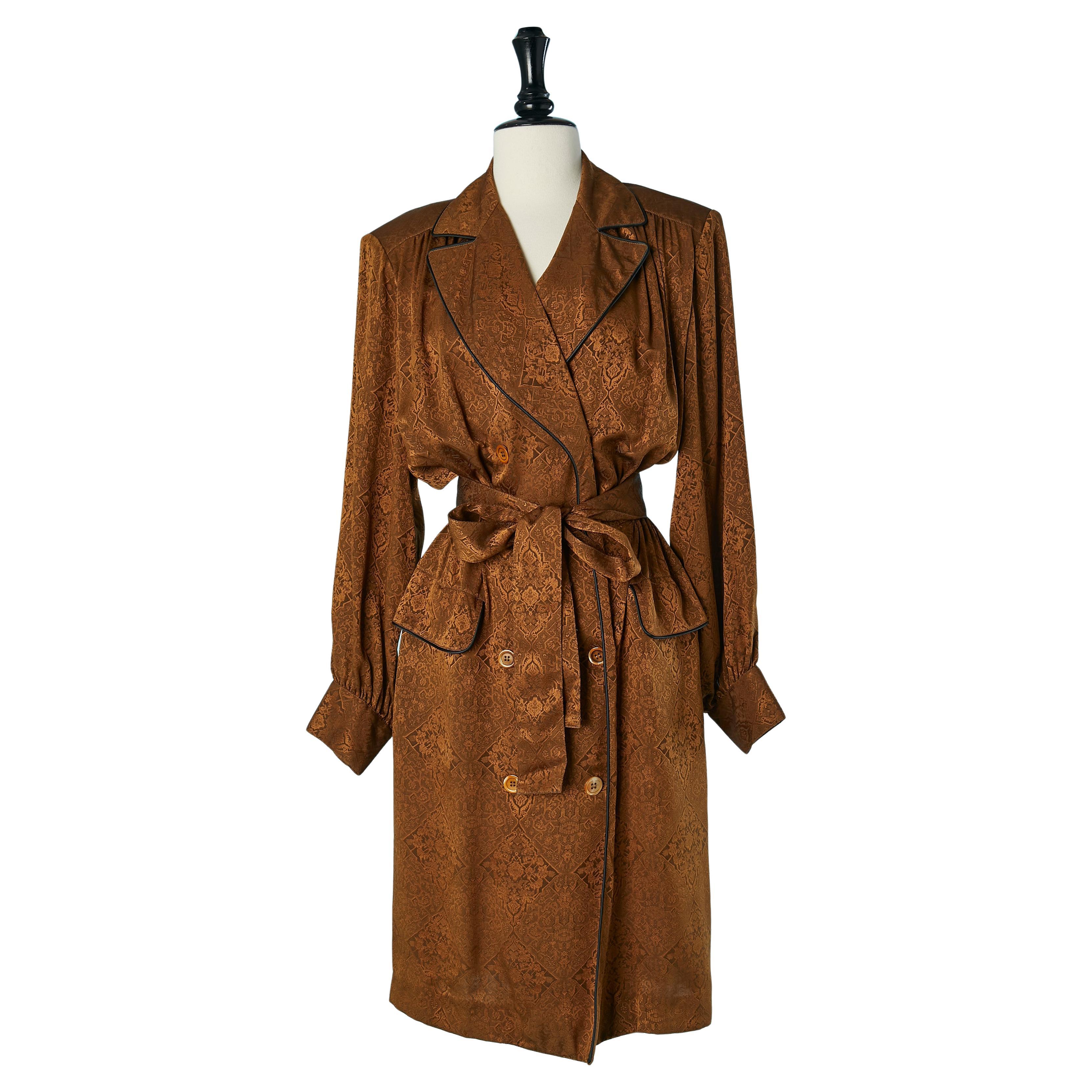 Double breasted silk jacquard cocktail dress Yves Saint Laurent Variation For Sale