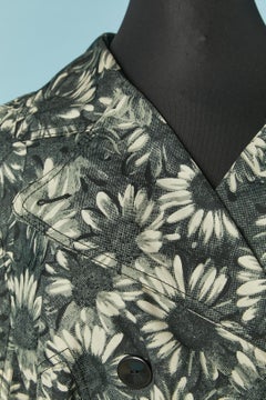 Double breasted trench-coat with flower print RED Valentino