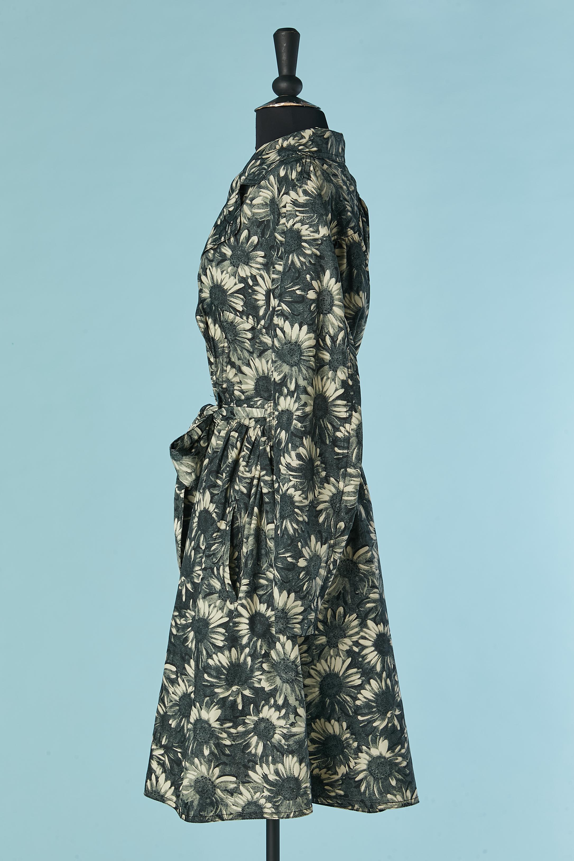 Women's Double breasted trench-coat with flower print RED Valentino For Sale