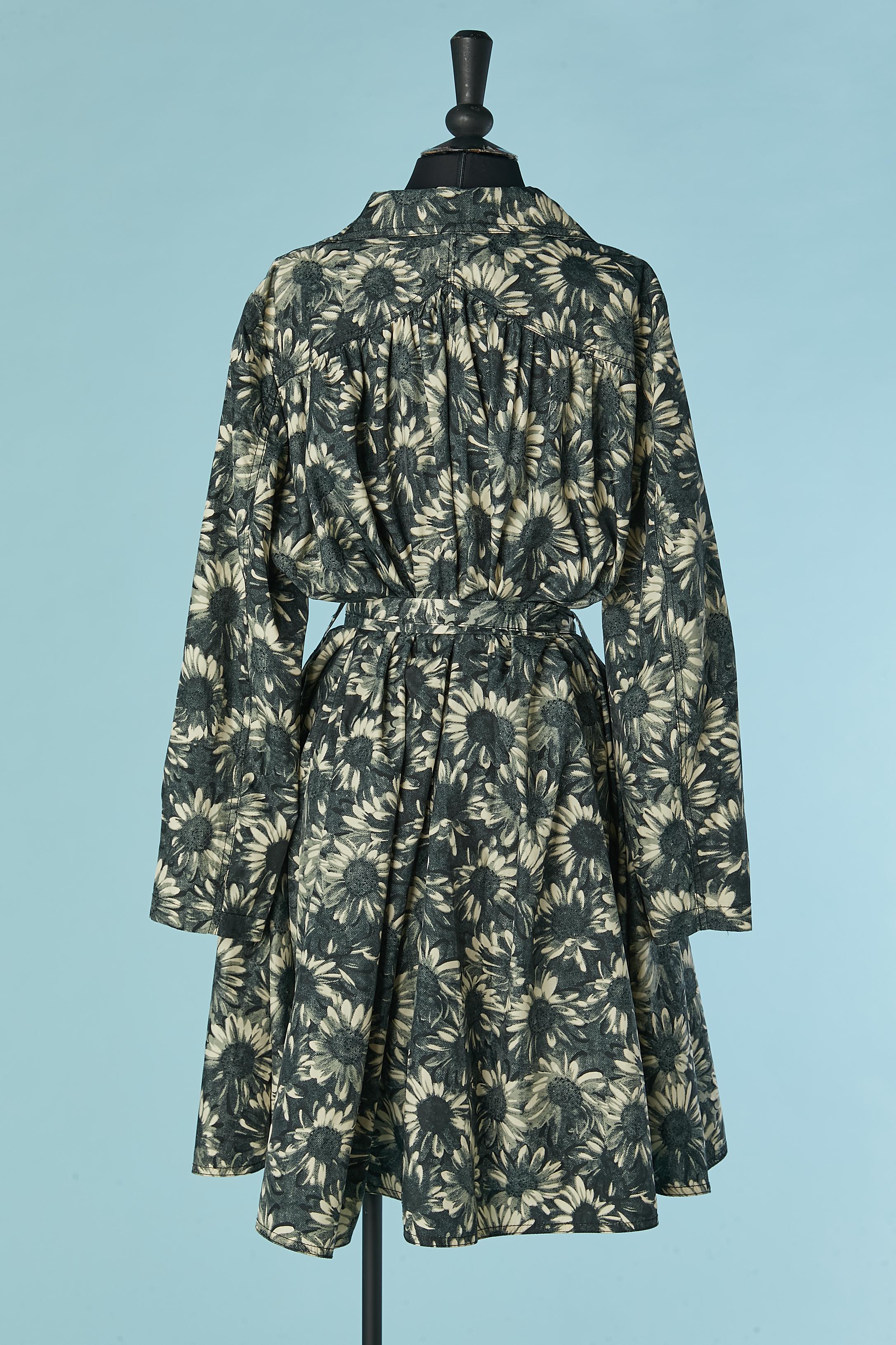 Double breasted trench-coat with flower print RED Valentino For Sale 1
