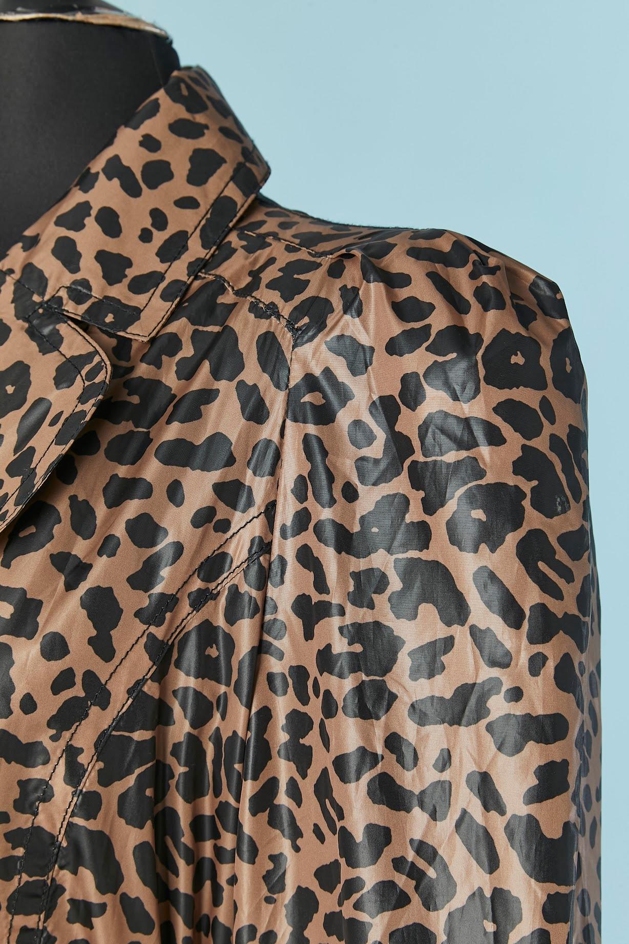 Women's Double breasted trench-coat with leopard print Galliano For Sale