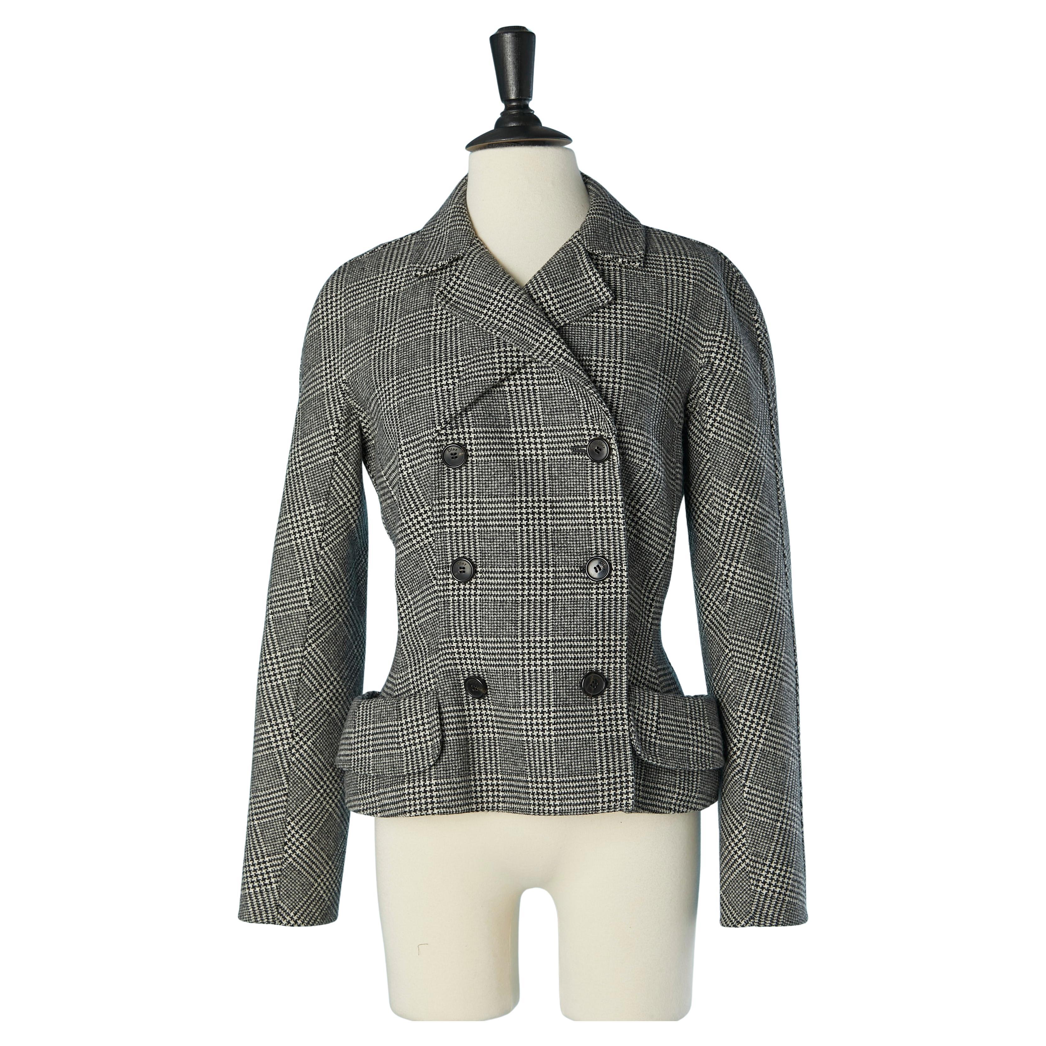 Veste "Bar" en laine à double boutonnage, motif Prince de Galles CHRISTIAN DIOR en vente
