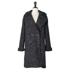 Double-breasted  wool coat black speckled white Céline Circa 2000