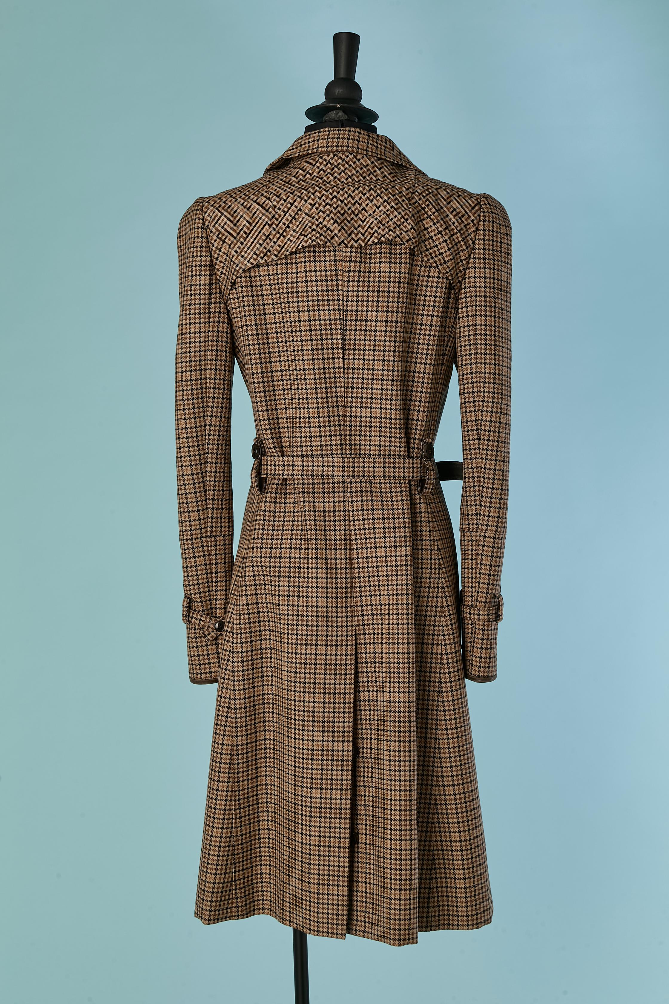 Double breasted wool coat with check pattern BALENCIAGA by Nicolas