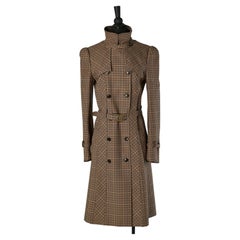 Double breasted wool coat with check pattern BALENCIAGA by Nicolas Ghesquiere