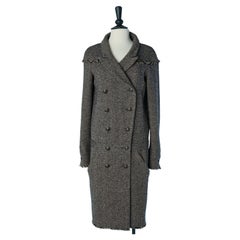 Double breasted wool coat with chevron pattern CHANEL
