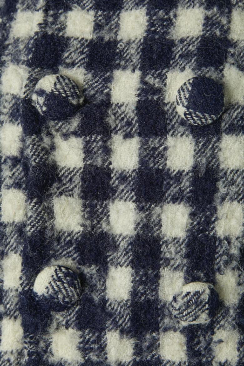 Black Double breasted wool jacket with check pattern COMME DES GARÇONS Tricot For Sale