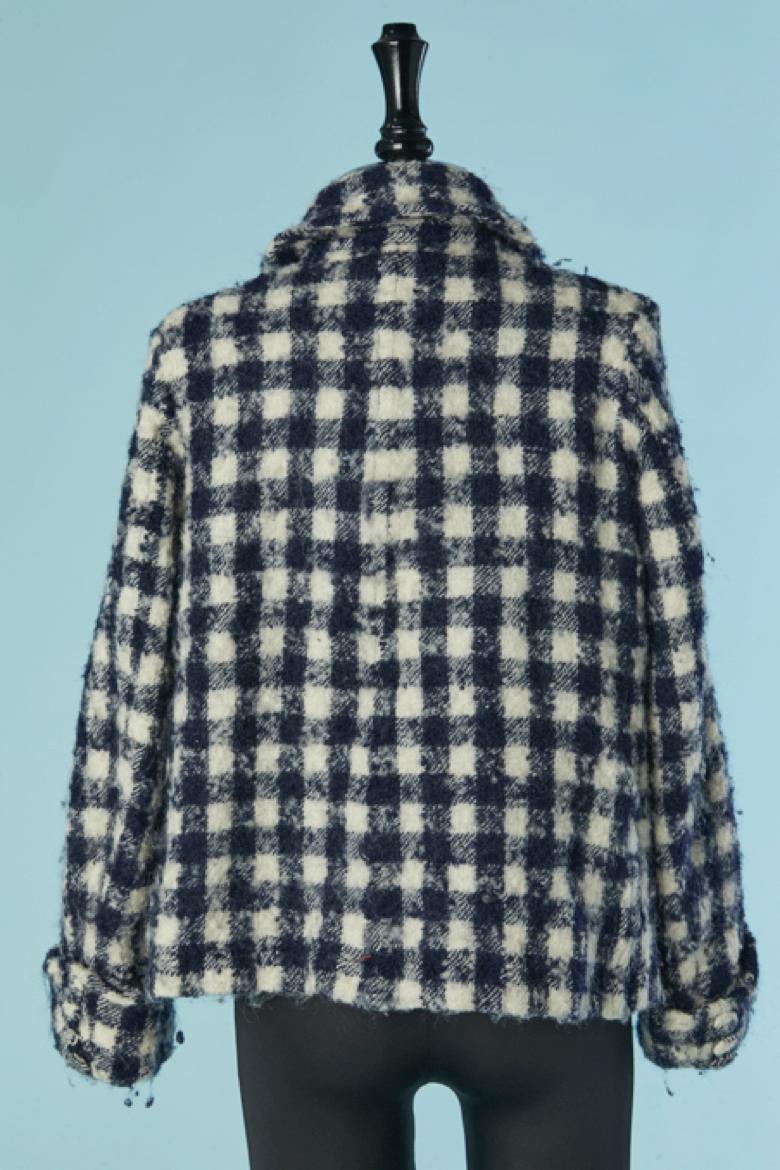 Women's Double breasted wool jacket with check pattern COMME DES GARÇONS Tricot For Sale