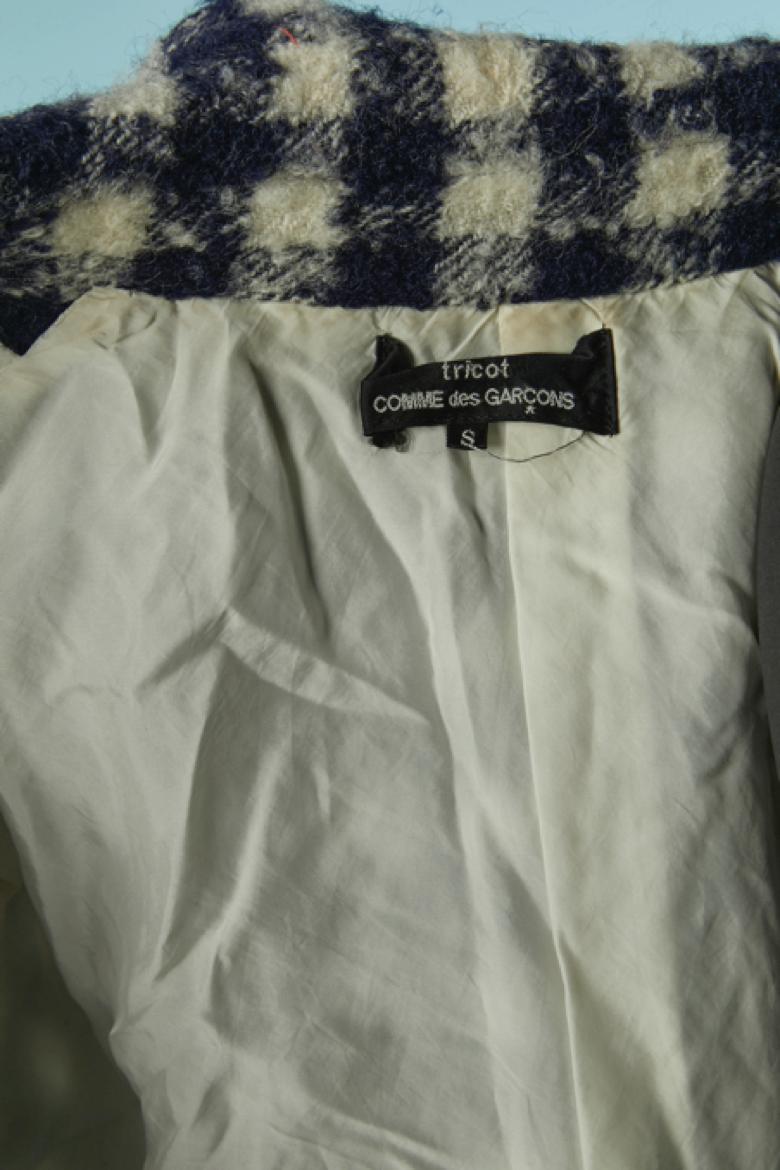 Double breasted wool jacket with check pattern COMME DES GARÇONS Tricot For Sale 1