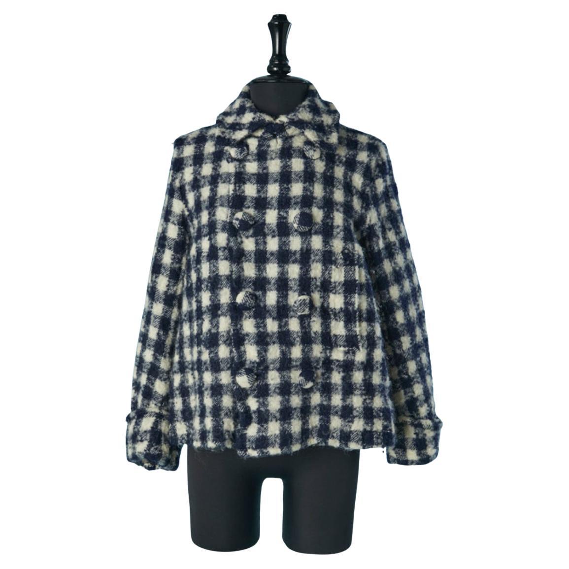 Double breasted wool jacket with check pattern COMME DES GARÇONS Tricot For Sale