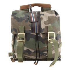 Double Buckle Backpack Camo Canvas Large