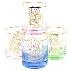 Hunt Slonem Double Bunny Old Fashioned Glasses, Mixed