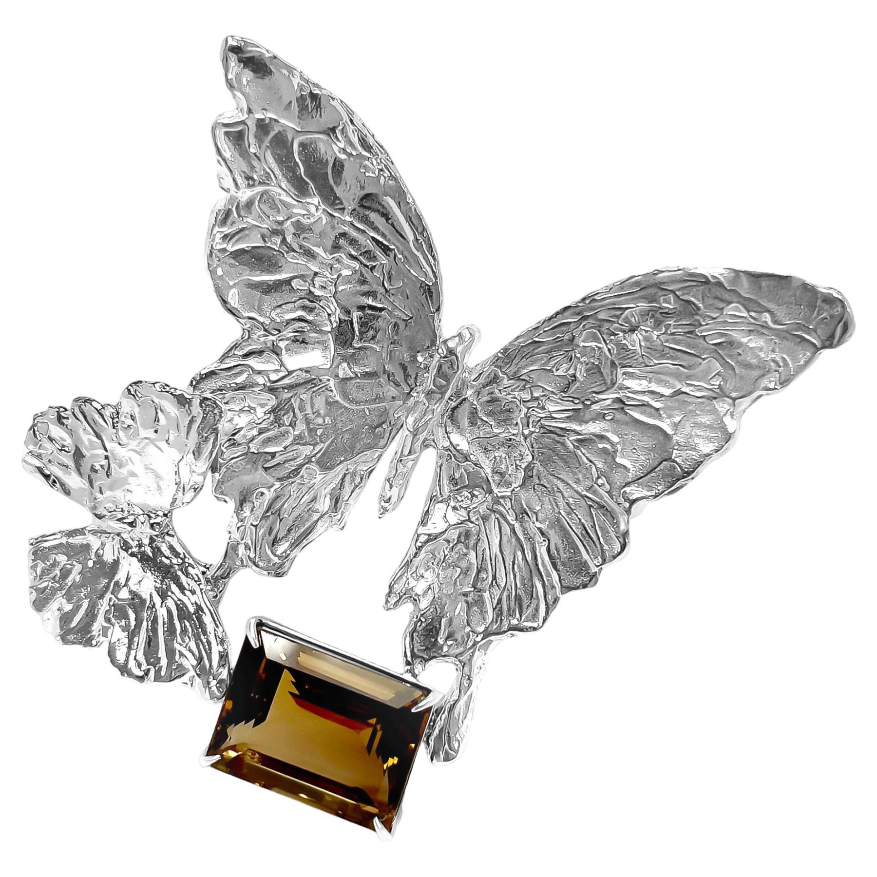 Manchette papillon double en citrine