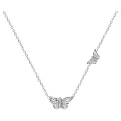 Platinum Double Butterfly Necklace