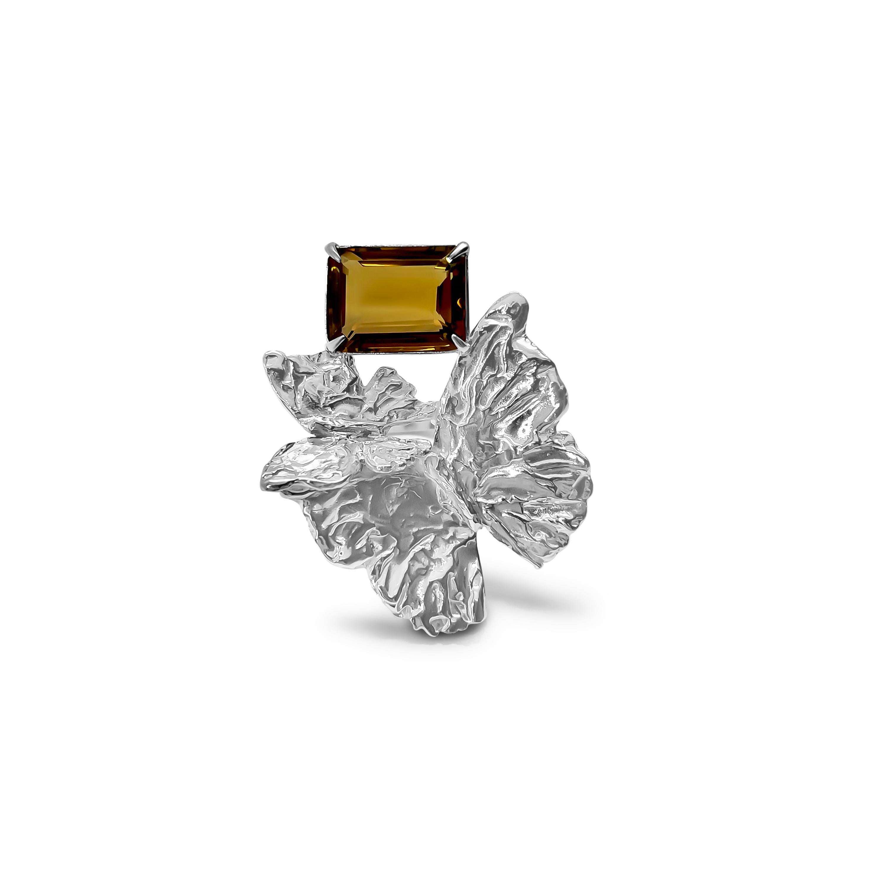 For Sale:  Double Butterfly Ring in Citrine 2