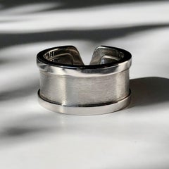 Double C Cartier 18 Karat White Gold Ring