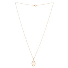 „Double C de Cartier“-Anhänger-Halskette aus 18 Karat Roségold und Diamanten