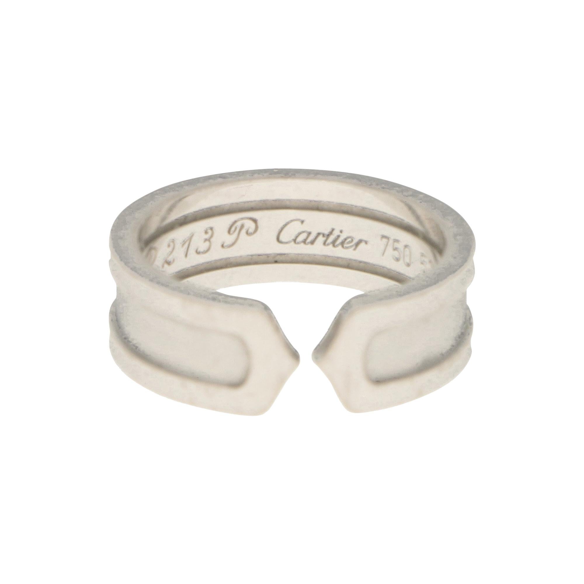 Cartier Double C Plain Ring in 18ct White Gold