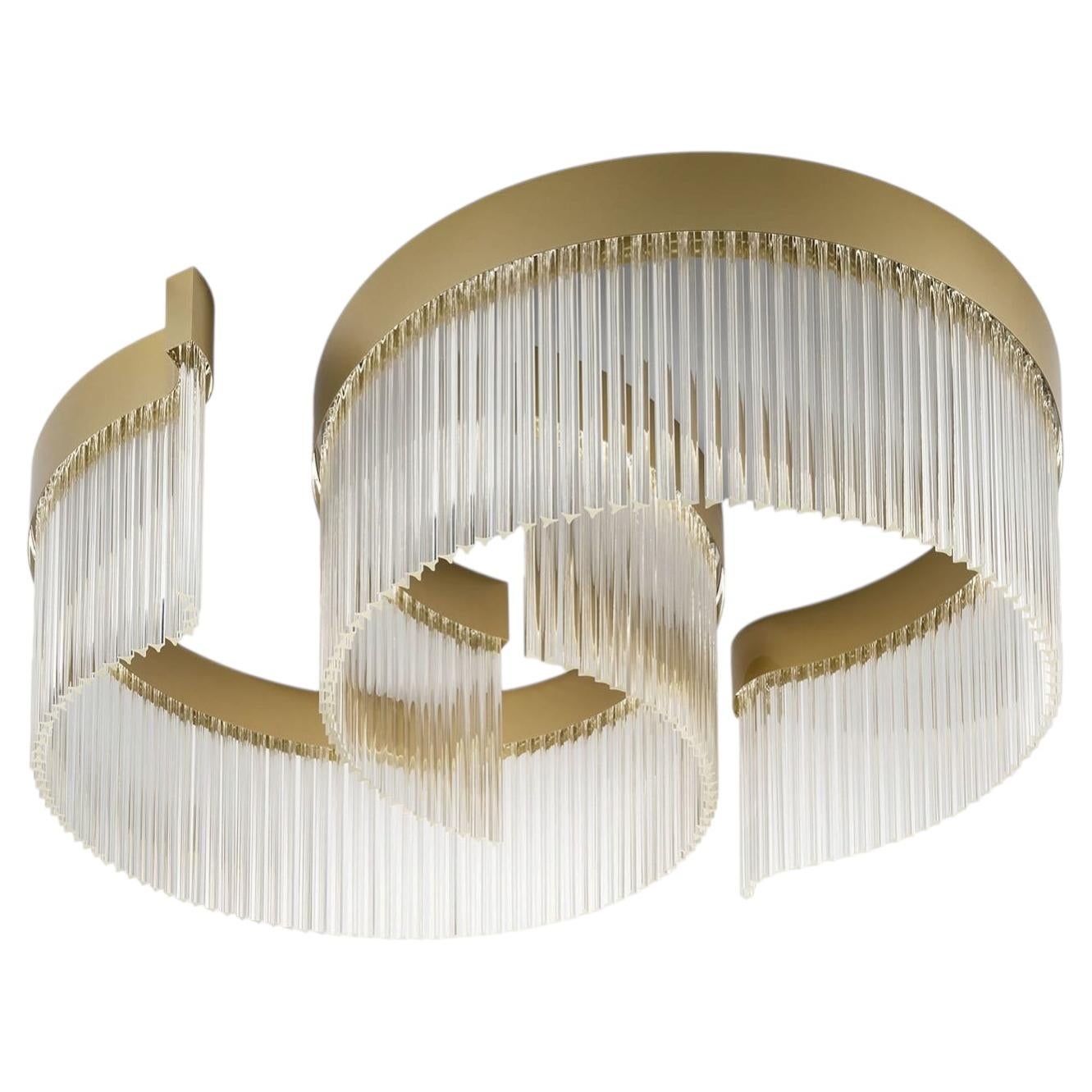 Double C Transparent Glass Chandelier
