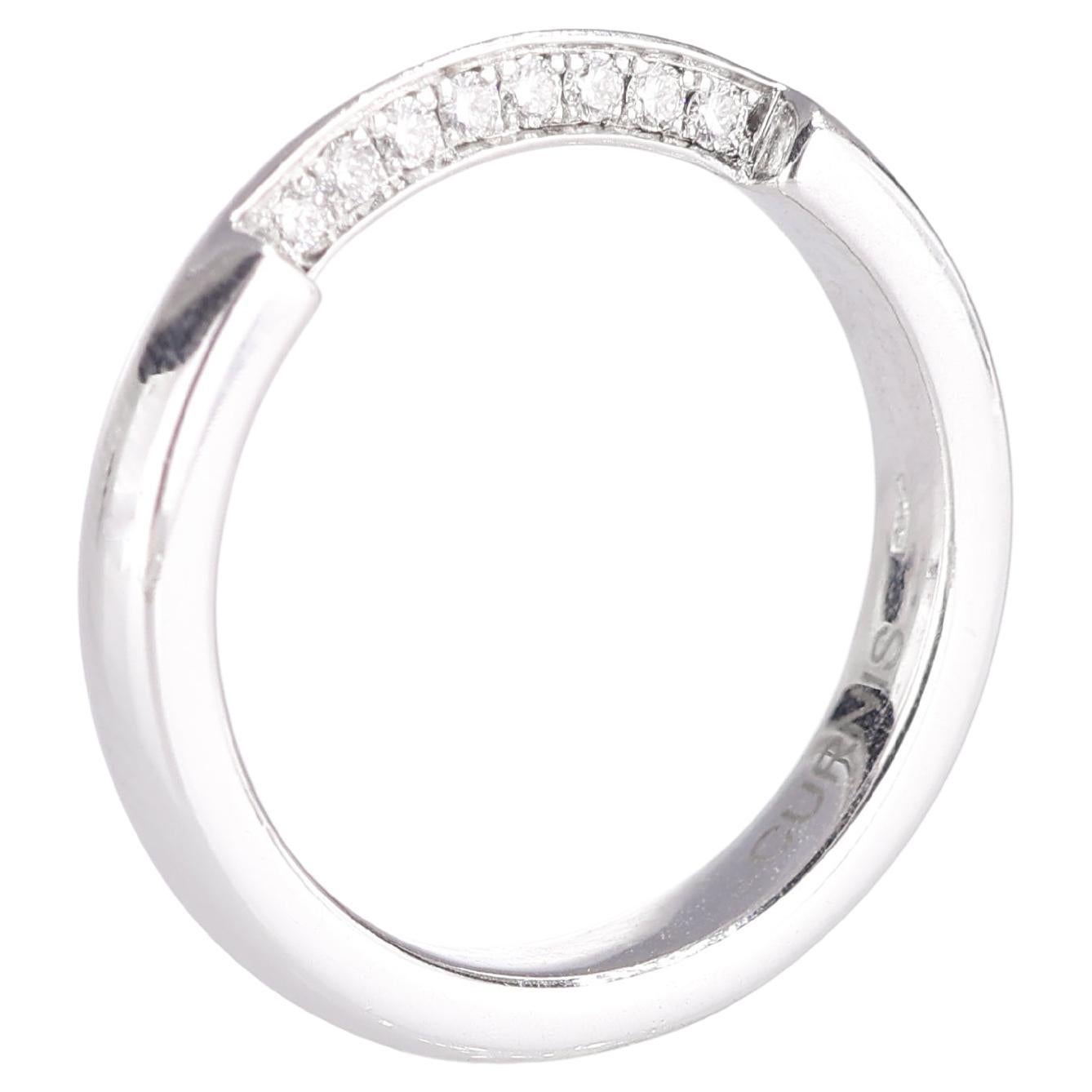 Double "C" White Gold Band with Diamonds For Sale