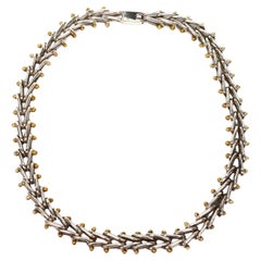 Collana con collare a doppio cavo in argento 925 con accenti in ottone