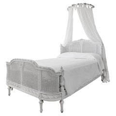 Double Caned White Hand Carved French Euro King Bed Double Caned White Hand Carved French Euro King Bed