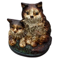 Double Cat Hubley Door Stop