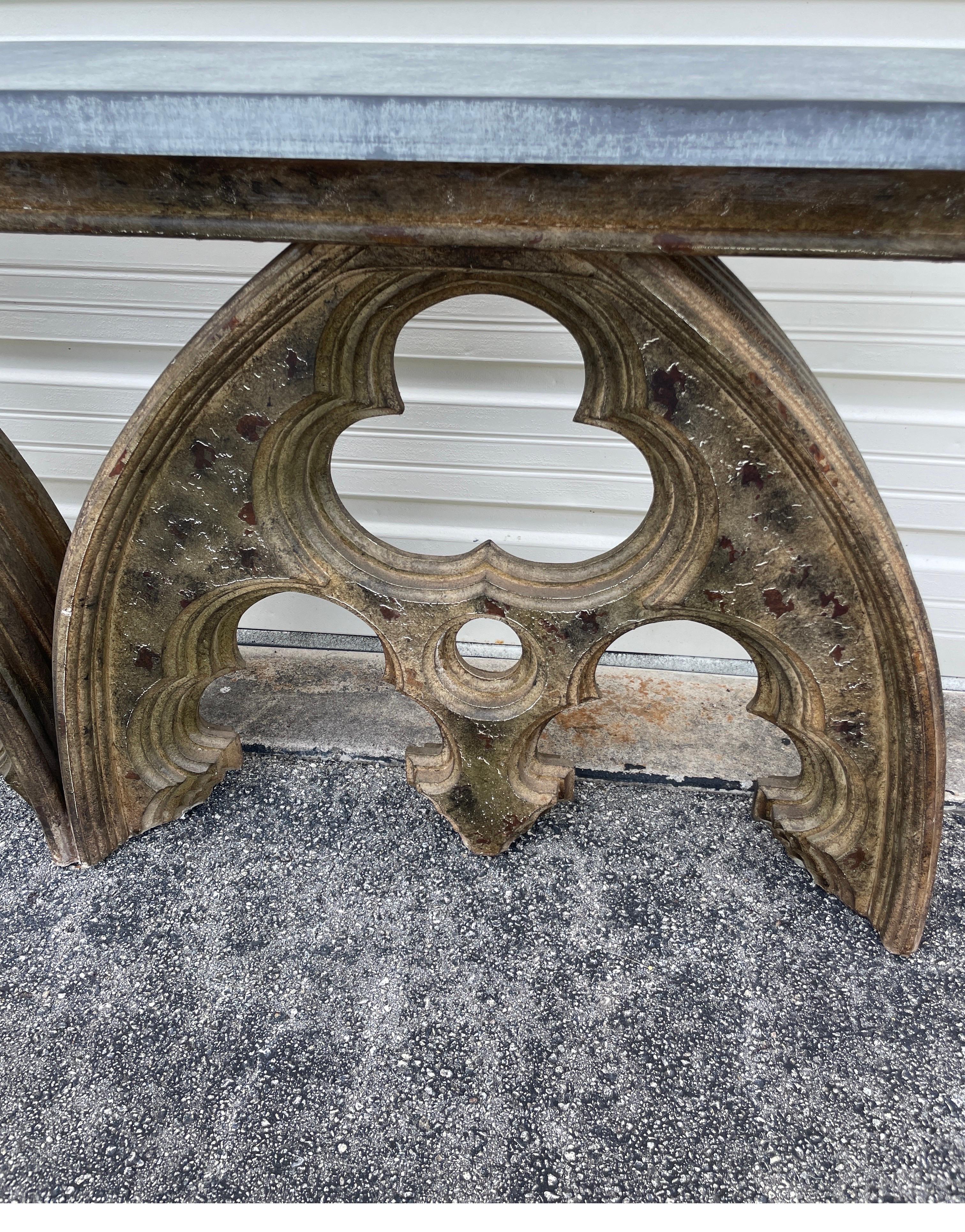 Double Cathedral Arched Console Table In Good Condition For Sale In West Palm Beach, FL