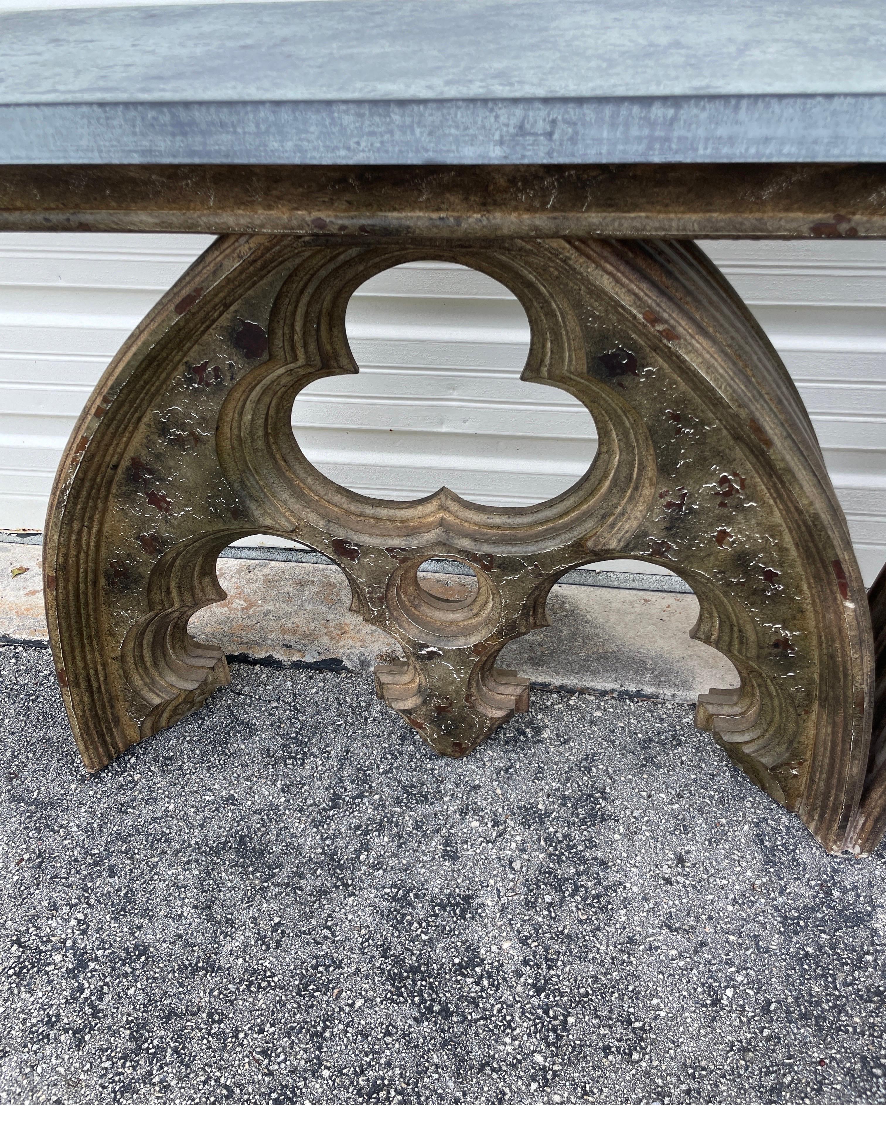 20th Century Double Cathedral Arched Console Table For Sale