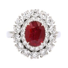 Zertifizierter Burma-Rubin-Diamant-Ring